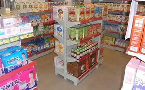 霸州勝利金屬制品廠 專業(yè)打造單面背網(wǎng)超市貨架與商場觸摸屏一體化解決方案